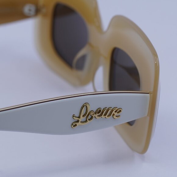 Loewe LW40139U 25E Sunglasses Ivory/Beige/Brown Rectangle Frame, Brown Lenses - Picture 9 of 10